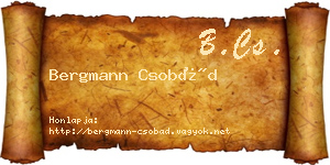Bergmann Csobád névjegykártya
